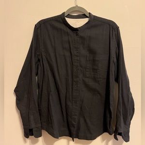 blue-black/navy blue flannel muji shirt